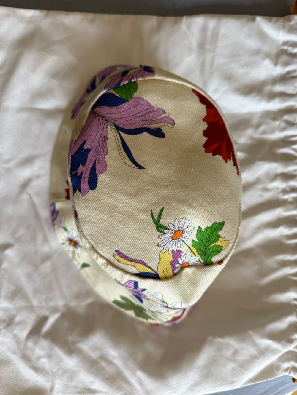 Mantero 1902 Italian Bucket Hat Ivory Floral Print Made in Italy Size M - NWOT - Picture 3 of 7